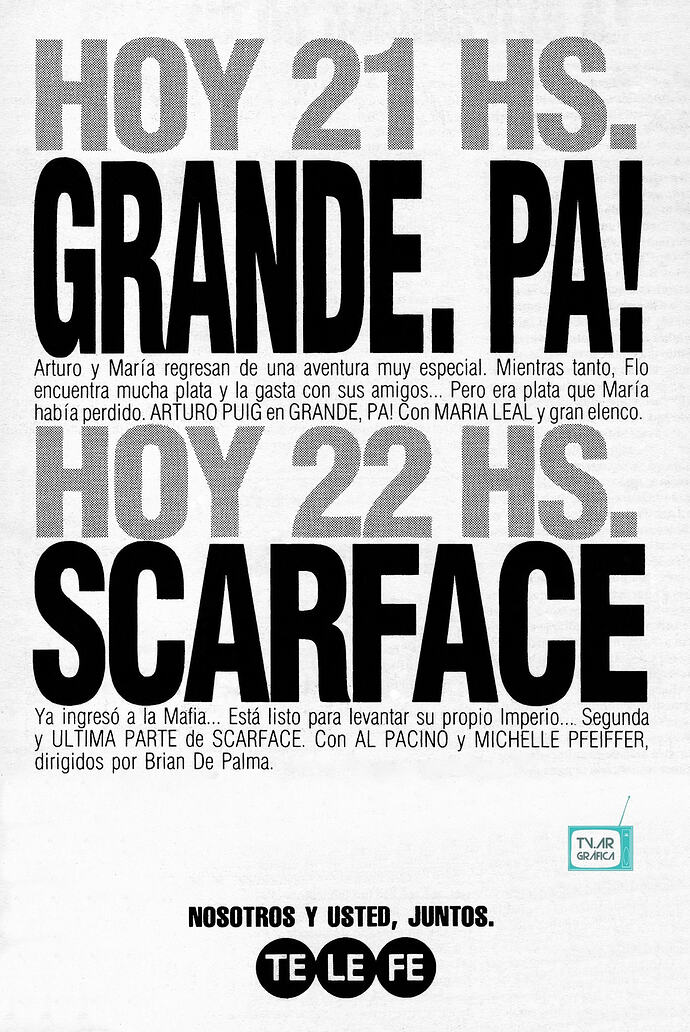 Esta Noche por Telefe - Publicidad Grafica (1992)